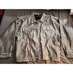 Vintage Nakuz Baggy Grey Blue Denim XXL Jacket. ‎ Japan Unique Rare